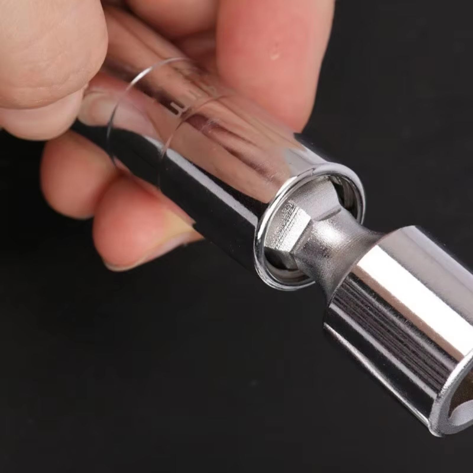 Juego Llaves Tubo para Bujía Magnética Junta Universal Pared Delgada Adaptador Flexible Unidad Herramienta Reparación De Automóviles Juego de Llave para Bujías