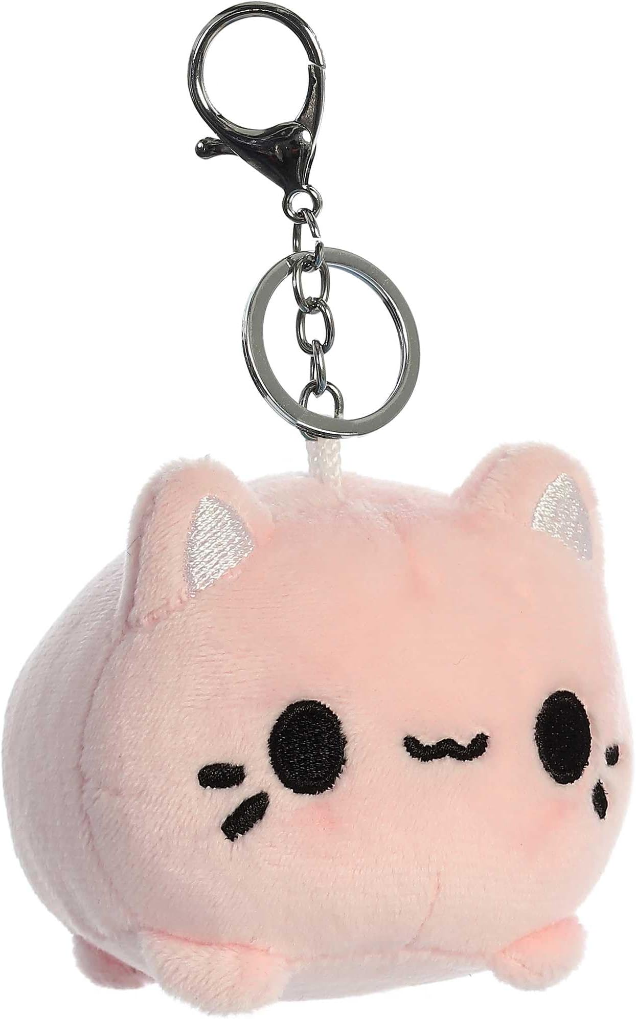 Aurora® Enchanting Tasty Peach® Strawberry Meowchi Clip-On Stuffed Animal - Bright & Colorful Design for Room Decor - Perfect for Adults, Kids, and Birthdays - Pink 3.5 Inches