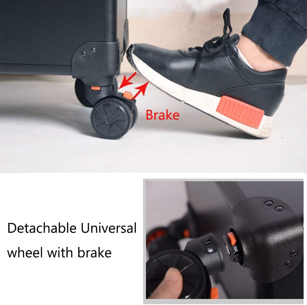 Professional Trolley Cosmetic Case Large Capacity Multi-Layer Expandable Tray 4 Universal Wheel with Brake for Nail Salon,2