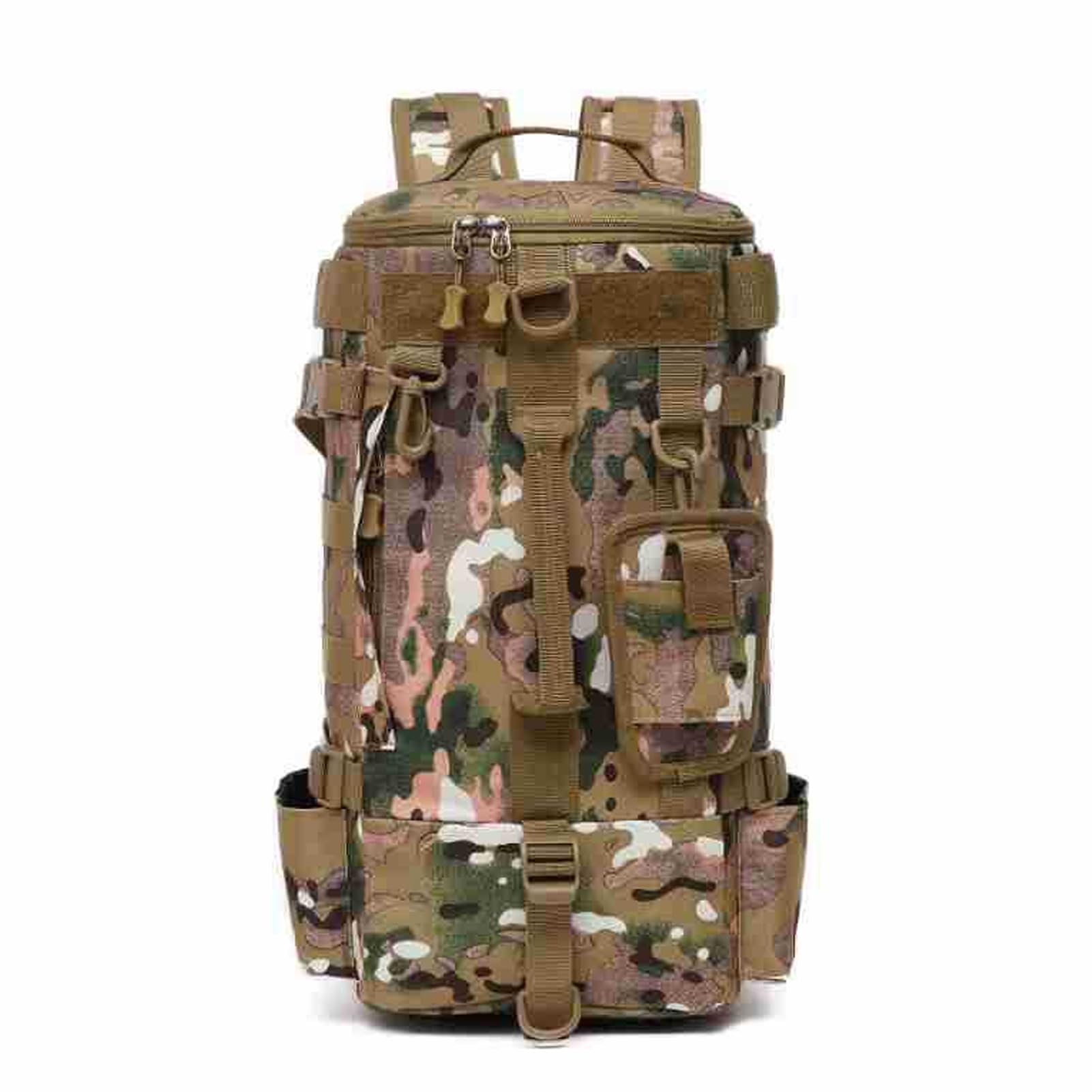 doorslay Fishing Backpack Tackle Bag, 15L Large Storage Box Backpack,Rainproof Fishing Tackle Bag with 2 Rod Holders for Carrying Gear and Equipment for Outdoor Travel (Khaki)