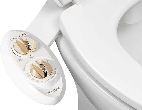 Miniatura 11 de LUXE Bidet NEO 120 - Accesorio de bidé no eléctrico de boquilla única, autolimpiante, para asiento de inodoro, presión de agua ajustable, lavado Oro