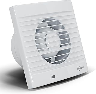 EINTTAX 100 mm Ventilateur,Extracteur d'Air,VMC,avec Clapet Anti-Retour,12 W,32dB, pour Salle de Bain,Cuisine,Bureau,WC,Silencieux,Blanc