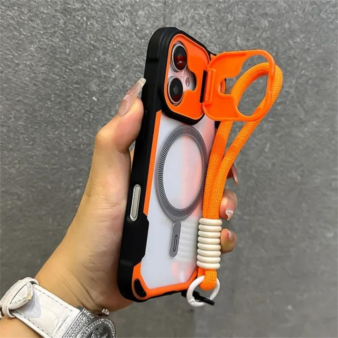 Coque iPhone 16 Plus Armor Candy Color Clash avec support béquille orange - 7