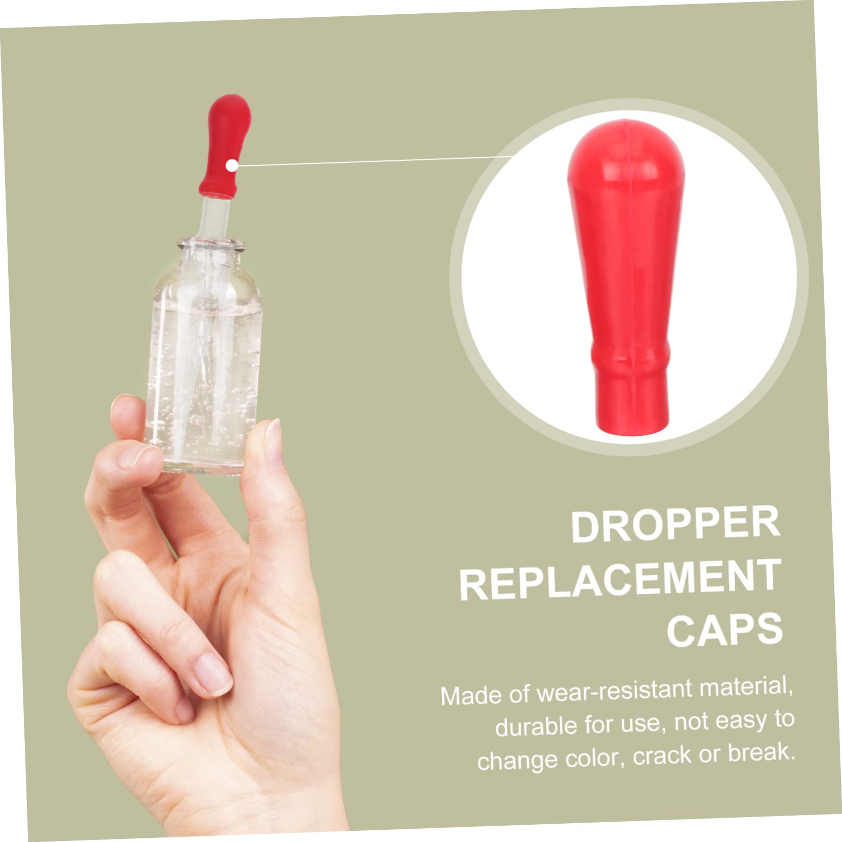 GLEAVI 200piezas Tapas De Repuesto Para Gotero De Vidrio De Tapas De Goma Para Transferencia De Líquidos Accesorios Para Pipetas Diseño Práctico