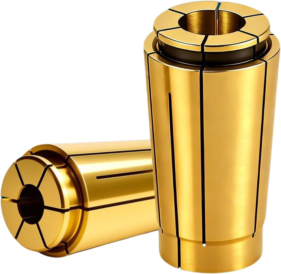 2Pcs Stainless Steel SK16 Collets, 0.003 mm Precision, Gold PVD Coating, Universal SK Spring Collets Replacement (3mm)