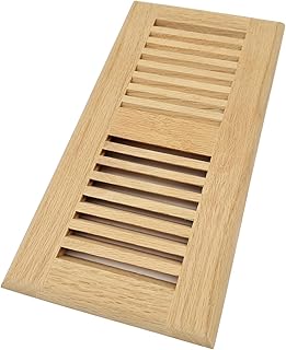 Homewell Red Oak Wood Floor Register Vent, Drop in Vent, 4x10 Inch, Unfinished
