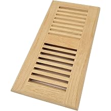 Homewell Red Oak Wood Floor Register, Drop in Vent, 4x10 Inch, Unfinished