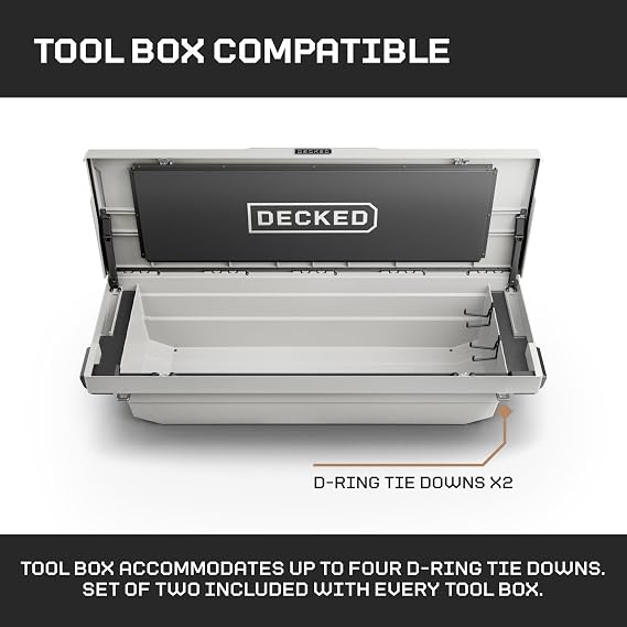 DECKED Tool Box D-Ring Cargo Tie-Downs for Secure Load Management | Compatible Tool Box