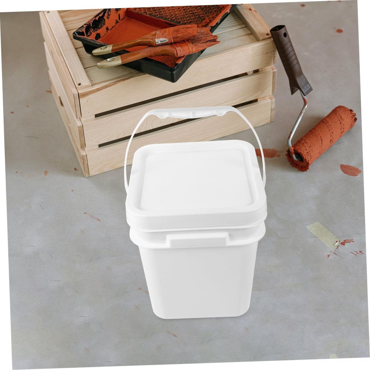 2pcs Plastic Paint Bucket Lid and Handle Multi-functional Container for Easy Storage and Spill Prevention Material for Household and Use