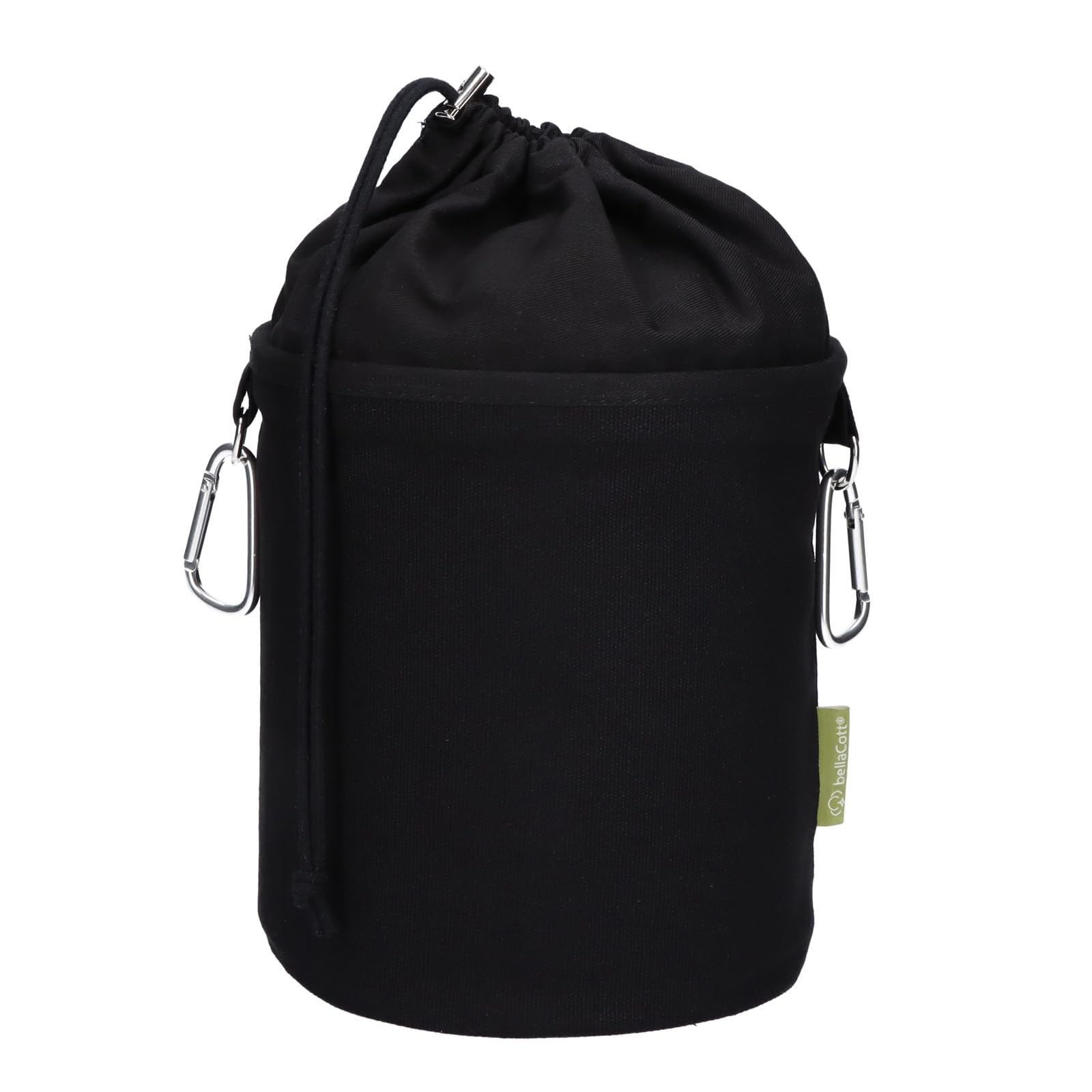 trendfinding Canvas Fabric Peg Bag with 2 Carabiner Hooks Holds 200 Pegs Extra Large and Sturdy Black