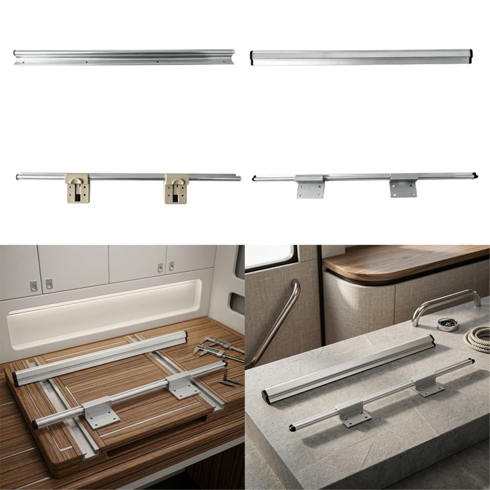 Soporte de mesa de aluminio para caravanas y yates, consola plegable con soportes de fijación, montaje de travesaños robusto para caravanas y barcos