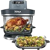 Ninja Crispi Air Fryer Pro Glass Countertop 1800W 6-Qt & 2.5-Qt CleanCrisp Thermal Shock Resistant Modular Base Family Size Digital 6-in-1 Max Crisp Air Fry Roast Bake Dehydrator Cook System.