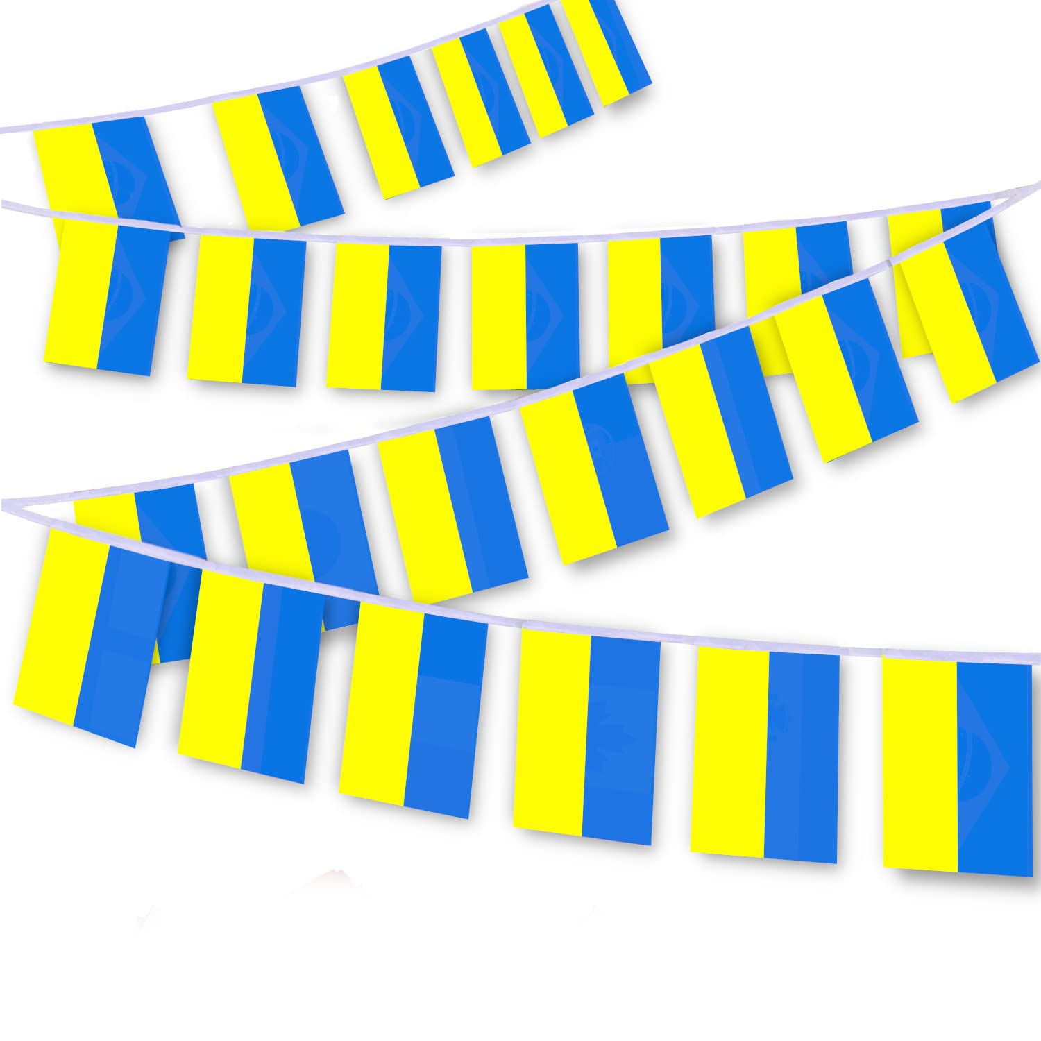 25 PCS Ukraine Flag String,25 FT Ukrainian Bunting,Decoration Banner for Outdoor Indoor Patio Yard Decor — image 1