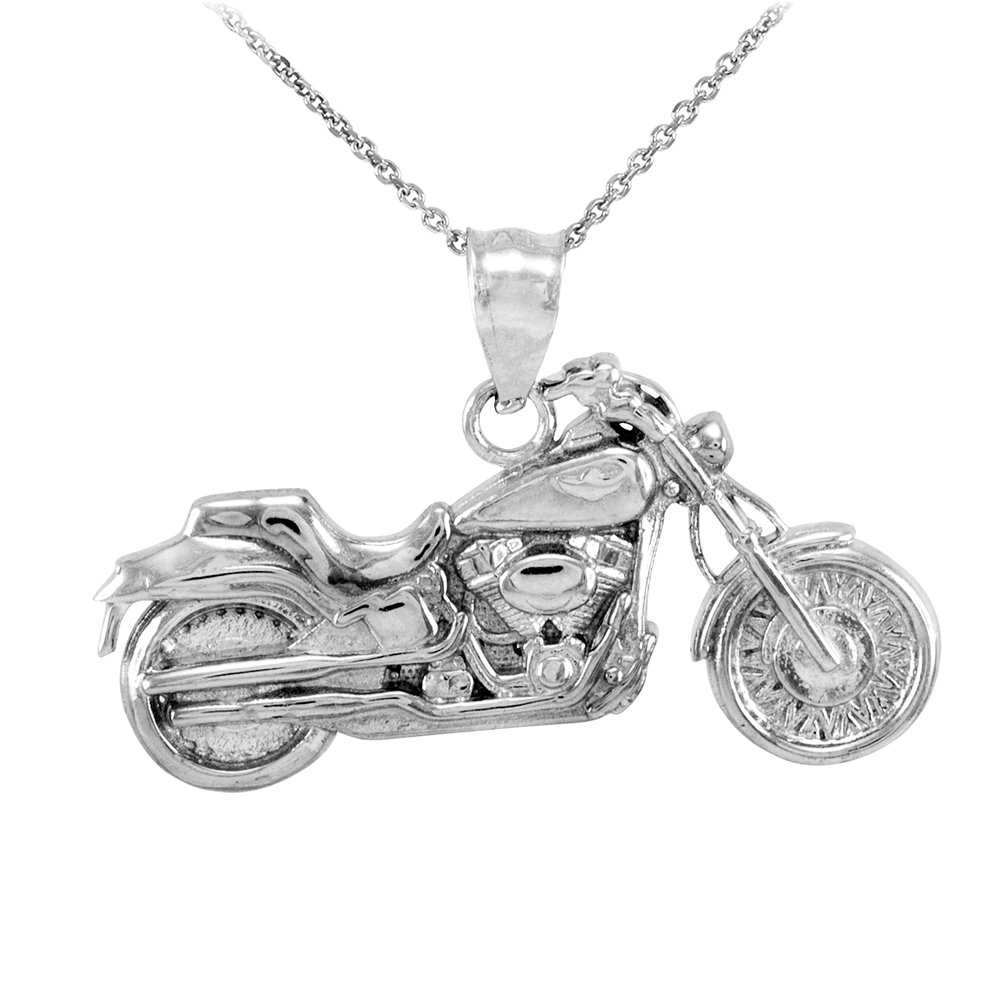 Collier Argenté Avec Pendentif Moto Honda - Occasion, Bon état, Style Pendentif Pour Femme