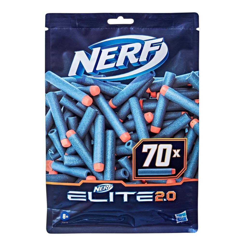 Nerf Elite 2.0 - Set de 70 Dardos de Repuesto - 70 Dardos Nerf Elite Oficiales - Compatibles con Todos los lanzadores Nerf Elite