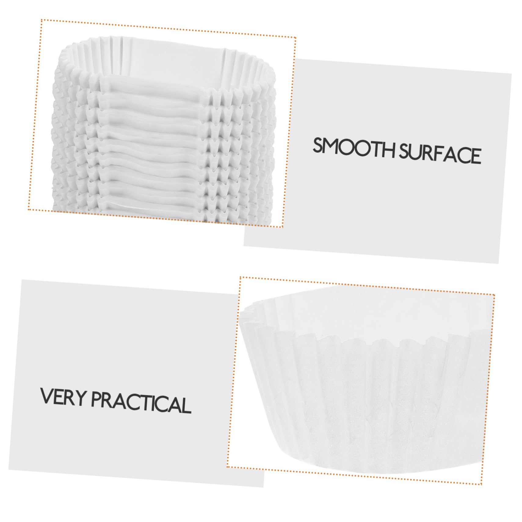 Cabilock 4 Stück Backförmchen aus Papier Cupcake-Tabletts quadratische Muffinförmchen ovale Backförmchen hochzeitsdeko hochzeitsdeco Ovaler Kuchen-Pappbecher fettdichte Muffinförmchen Weiß