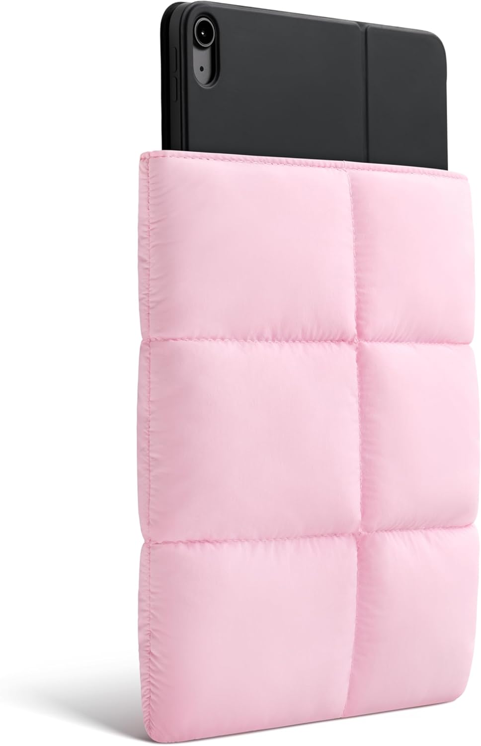 Comfyable Puffy 9-11 Inch Tablet Sleeve Compatible for 11 Inch iPad Pro M5, iPad Air M3 2025 with Magic Keyboard, Quilted Puffer Vertical Tablet Carrying Case for Women Men, Candy Pink - Image 2