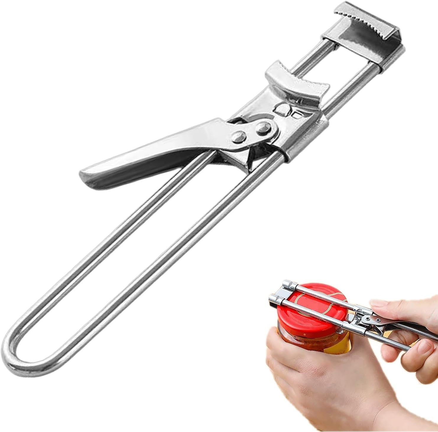 Adjustable Multifunctional Stainless Steel Can Opener,Jar Opener for Weak Hands,Jar Lid Opener