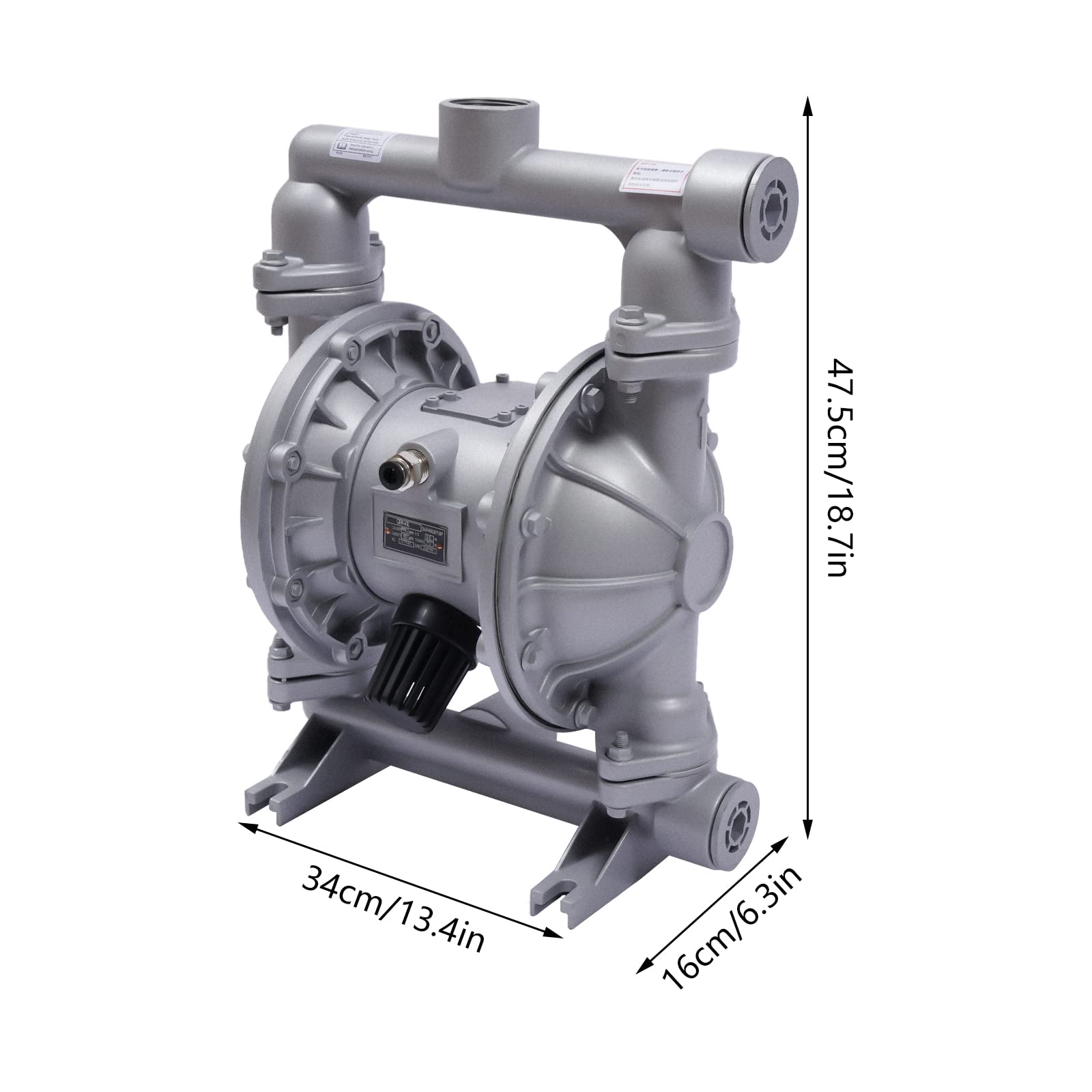 QBK-40L Pneumatico Doppia Membrana Pompa Aria Funzionamento 140L/min 0.69MPa Alluminio Resistente agli Chimici Per Acqua Olio Industria