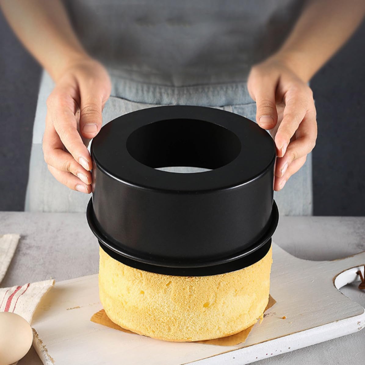 PRETYZOOM Molde para Pasteles de Acero al Carbono con Fondo Desmontable, Antiadherente, Pack de 3 Piezas Adecuado para Hornear Bizcochos y Mousses en Casa