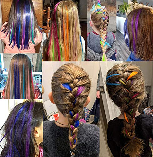 10 Pcs Yellow Hair Extensions Colorful Clip In Synthetic Hair Accessories Straight Long Hair Rainbow Selected For Women Girls Kids Gifts (Kzf-Yellow), 1.0 Count #TOP6