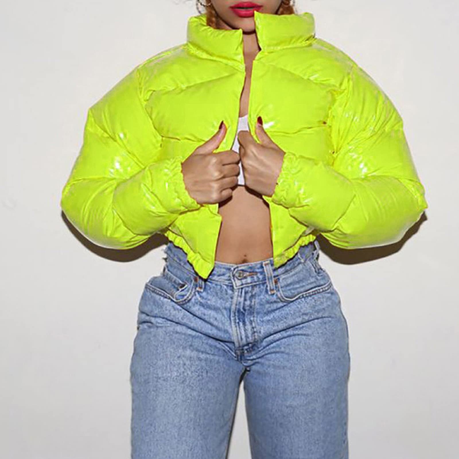 Cropped Puffer Jacket Yellow atelieryuwa.ciao.jp