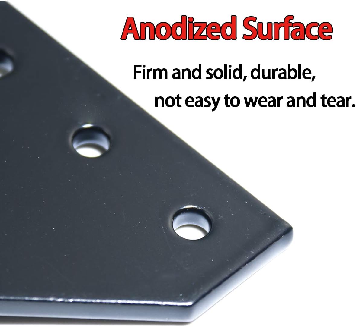 10pcs 2020 Corner Bracket Plate Anodised L Shape 5 Hole 90 Degree Outside Joining Plate for 20 x 20mm Series Aluminum Extrusion Profile Black