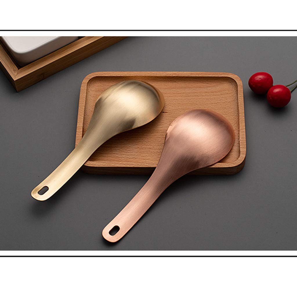 HIHELO Set di Cucchiai Sfusi Grande capacità addensata Pot Pot Cucchiaio Cucchiaio da Cucina utensile da Cucina Cucchiaio in Ottone Rosso Rame bilocina minestra Cinese Cucchiaio Cucchiai da Mangiare