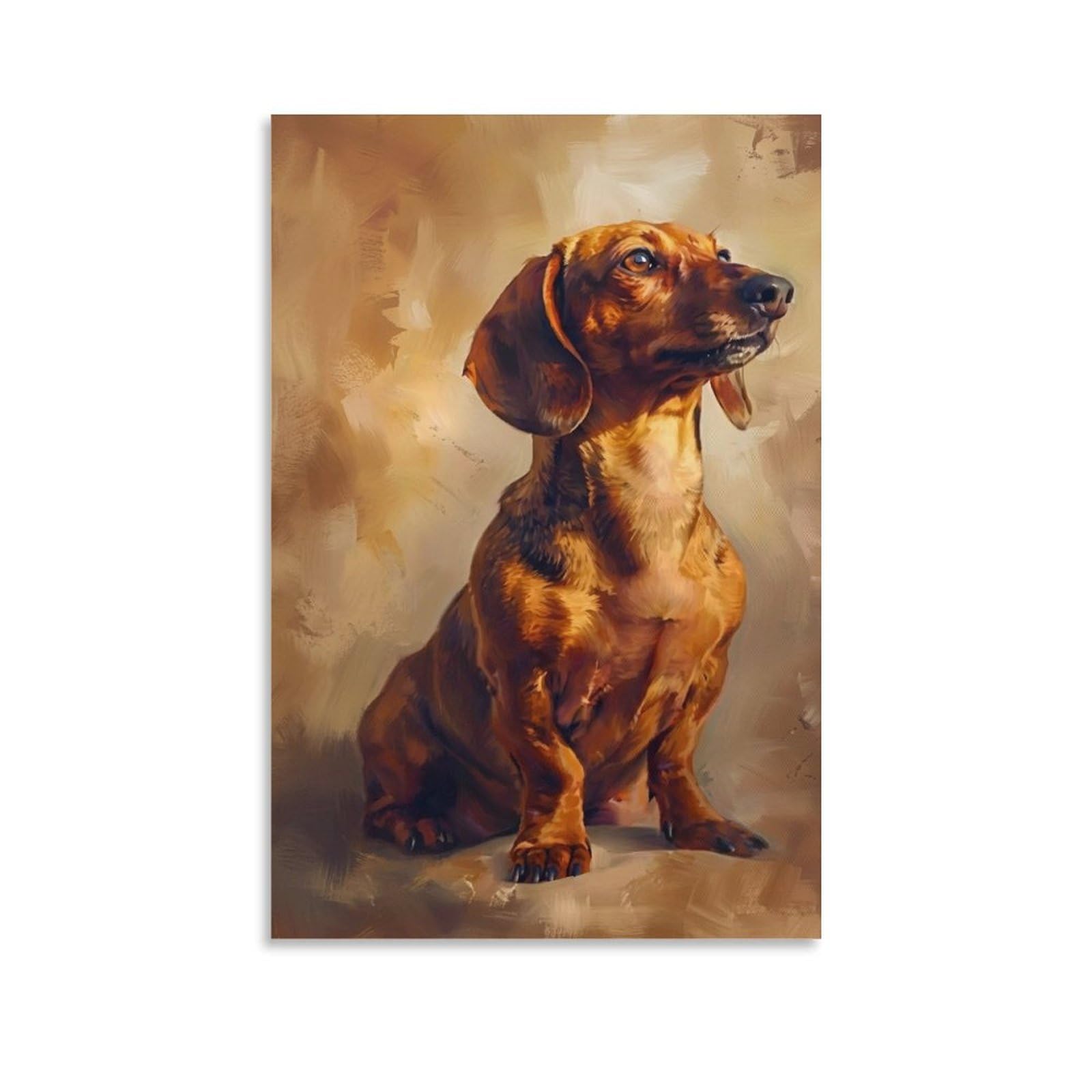 DHBANEIOK Dachshund Portrait Wall Decor Poster Canvas Prints Picture Modern Canvas Wall Art Picture Wall Hanging for Bathroom Wall Decor 20x30inch(50x75cm)