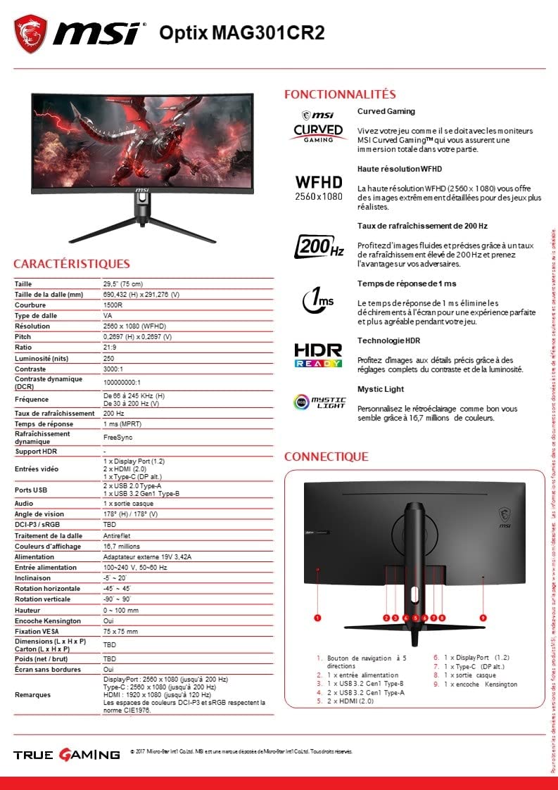 MSI Optix MAG301CR2
