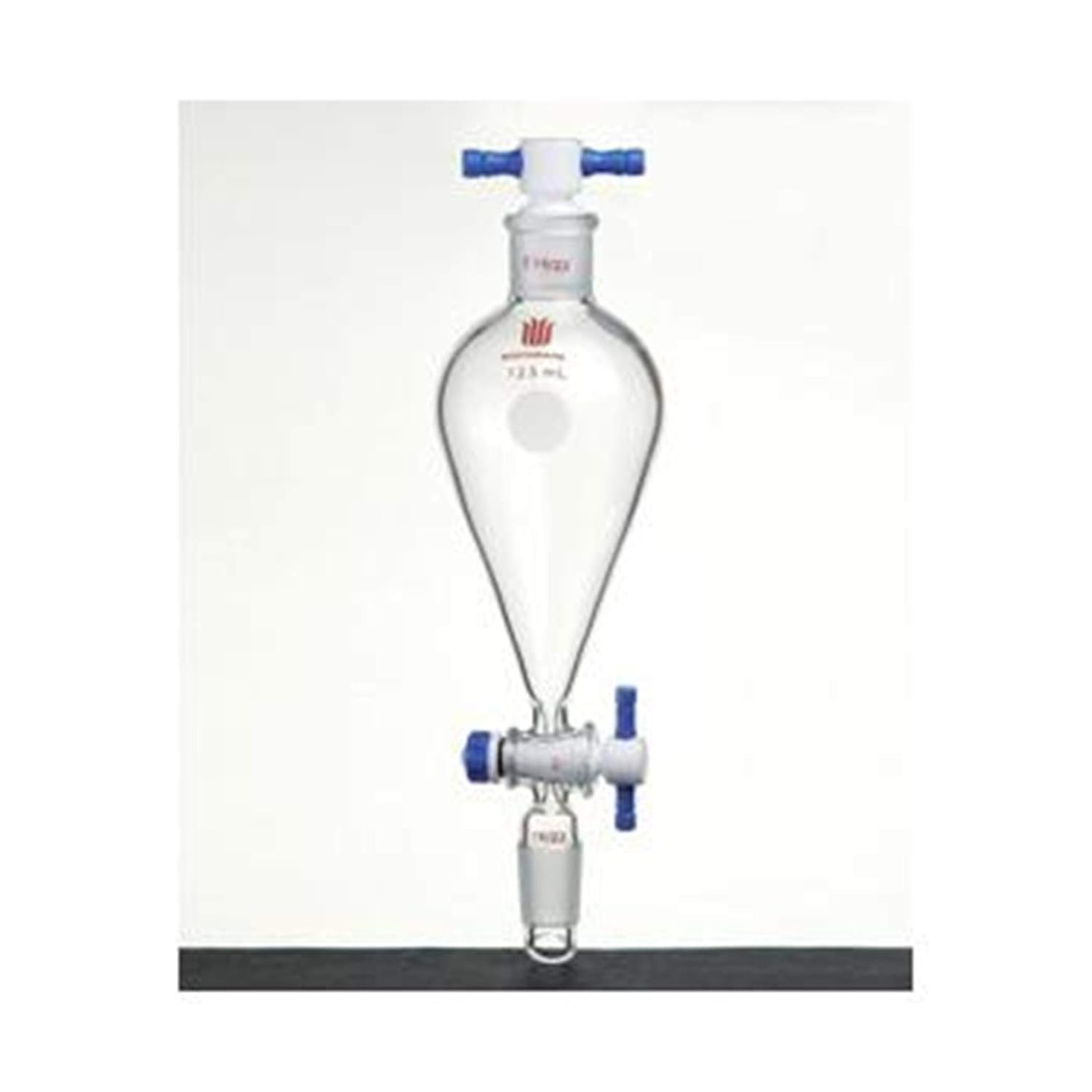 F454125A Synthware Separatory Funnel, Standard Taper Joint, Glass Stopper, 125 ml, Joints 24/40, PTFE Stopcock Bore 2mm
