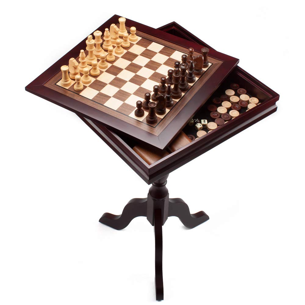 Solid Wood 3in1 Chess Checkers Backgammon Board Game Combo Table Buy Online in UAE at desertcart