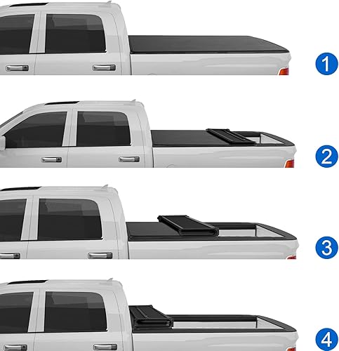 Miniatura 3 de CARMOCAR Cubierta Tonneau para Ford F-150 2004-2014, 2005-2008 Lincoln Mark LT Bed Bed Bed Accesorios con lámpara LED de repuesto para 6.5 pies