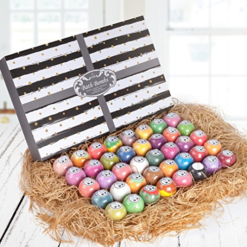 Sulfate Free Natural Bath Bomb Gift Set. Bath Bombs For Kids, Women & Men. Best Birthday Gift Set! Individually Wrapped Bath Balls Infused With Essential Oils & Shea Butter 100% Natural, Sulfate Free #TOP4
