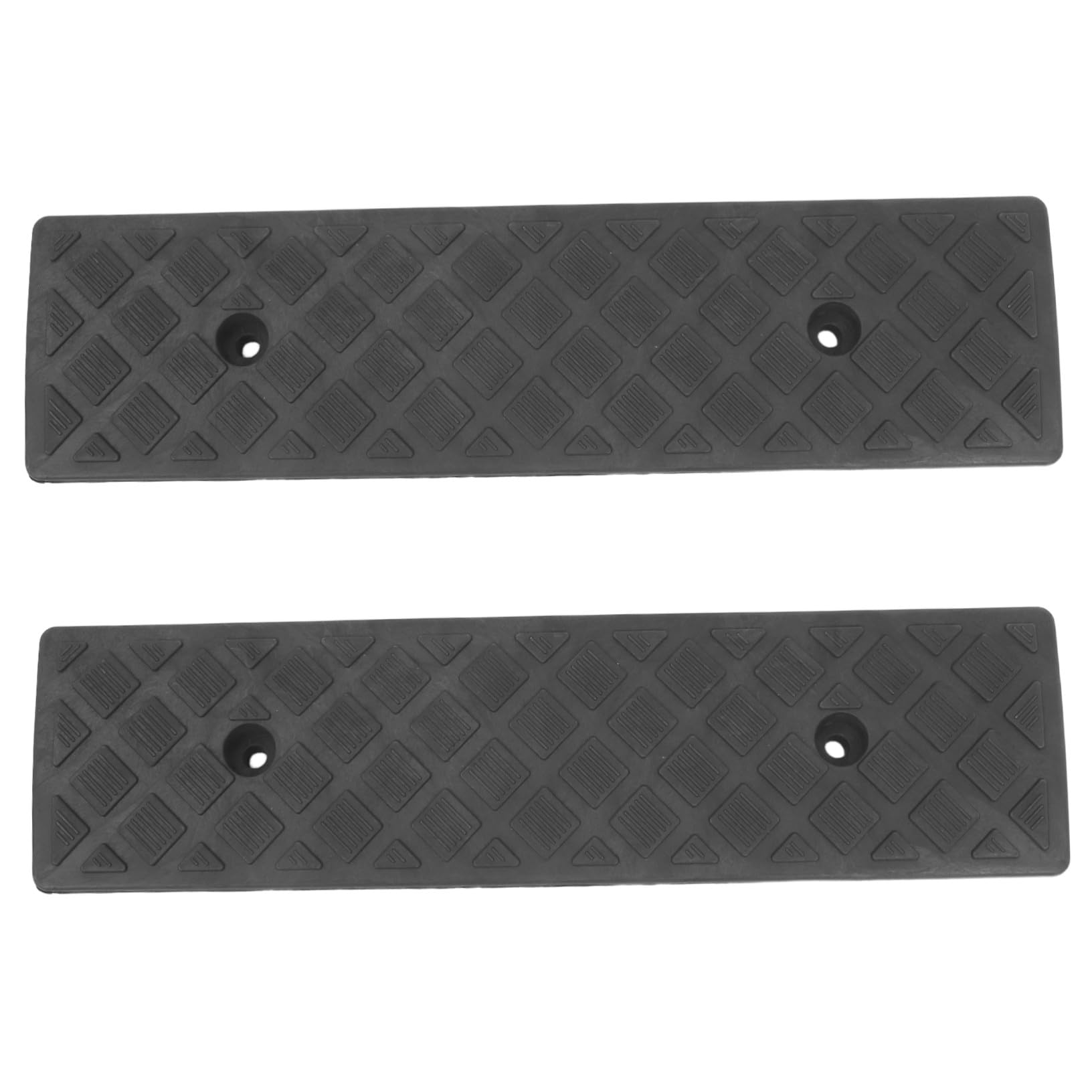 Ensemble de 2 rampes en caoutchouc à haute adhérence résistantes antidérapantes pour voiture, fauteuil roulant, allée, seuil de porte, trottoir, pentes