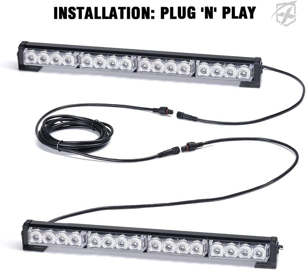 Xprite 10FT Extension Cable Wire Cord Emergency Traffic Advisor Strobe Dual Light Bar