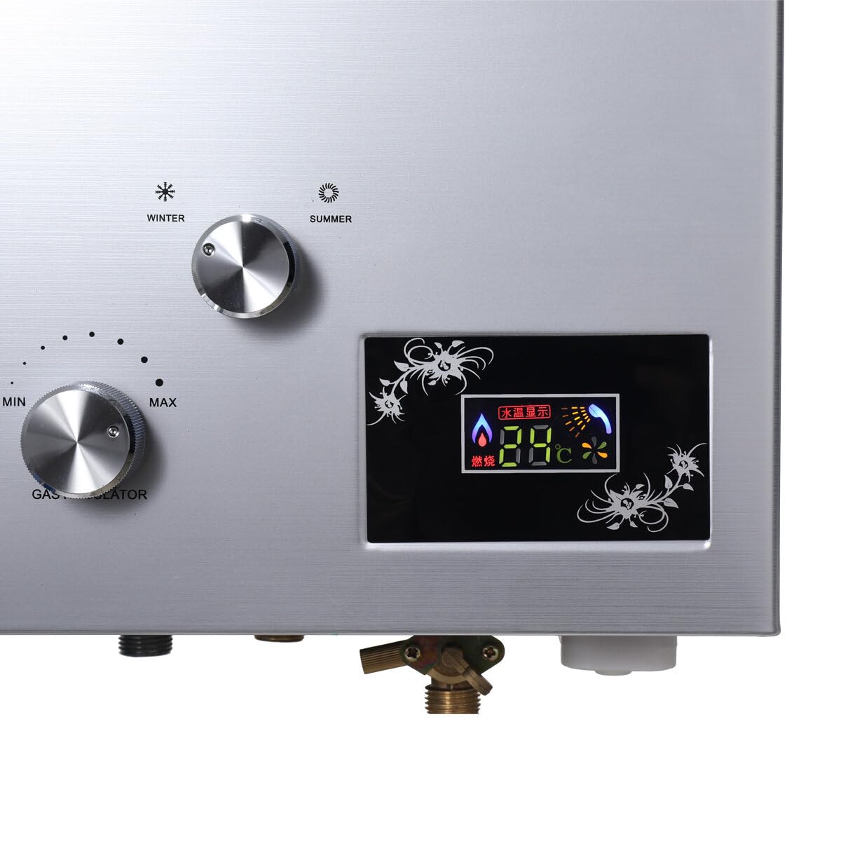 Tragbarer Gas Durchlauferhitzer 20L 40KW Propangas Campingdusche für Dusche im Außenbereich Dusche Bad Warmwasser Camping Dusche LPG Warmwasserbereiter Warmwasser Tankless Instant,Silber