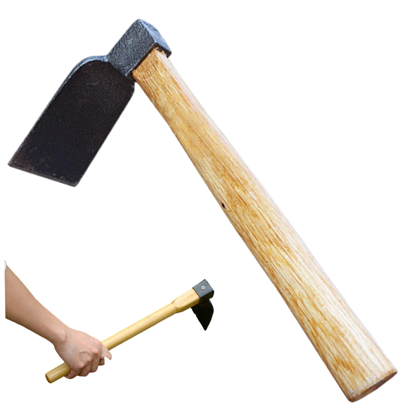 Hbbgdiy Black Hand Hoe Garden Tool With 13 Inch Wooden Handle For Digging Planting Transplanting Loosening Soil For Garden Vegetable Flower Bed