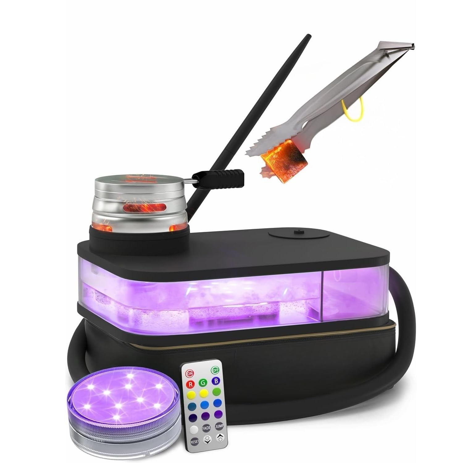 Limos Portable Acrylic Shisha Set – Compact Silicone Hose & Charcoal Holder, Modern Design, Easy Assembly for Travel & Home Use – Durable, Leak-Proof, Stylish Shisha