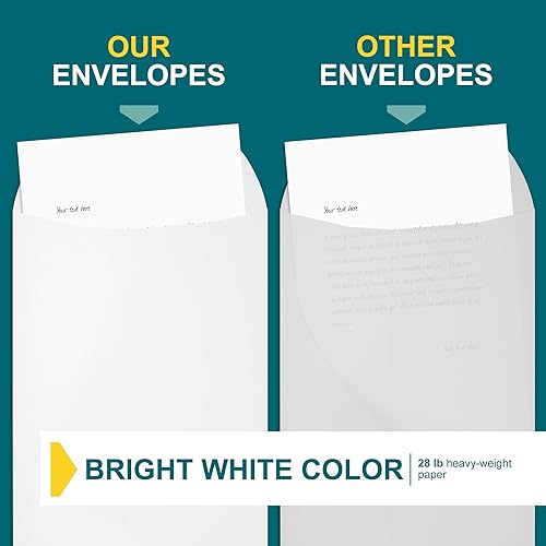Miniatura 5 de Sobres autosellantes de 9 x 12 pulgadas, paquete de 15 sobres de correo blancos de extremo abierto para catálogos, presentaciones, documentos de