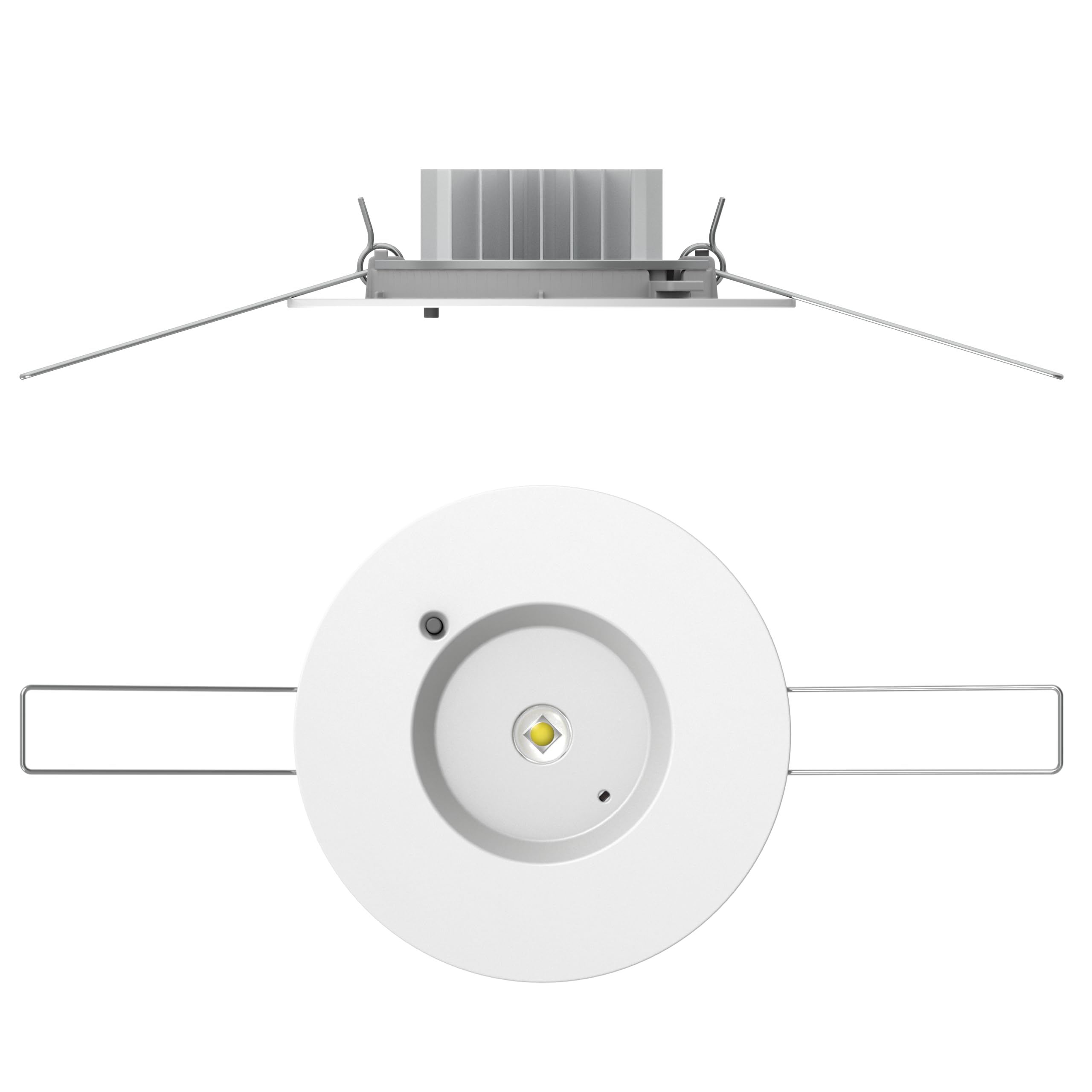TRAXON LUXPOINT® Downlight LED - Werner emergencia 1,3W 300Lm con AUTOTEST circular empotrable Simétrico Corte Techo Ø84mm Luz Fría 6500K IP20 Autonomía 1hora (300Lm | Simétrico, Autonomía: 1 hora)