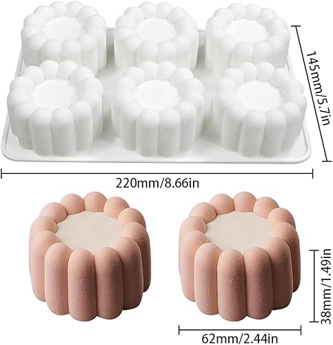 Miniatura 6 de mostsom Molde de silicona para pastel de mousse de flores, molde de helado, molde de chocolate, jabón, cupcakes 3D, utensilios para hornear, molde