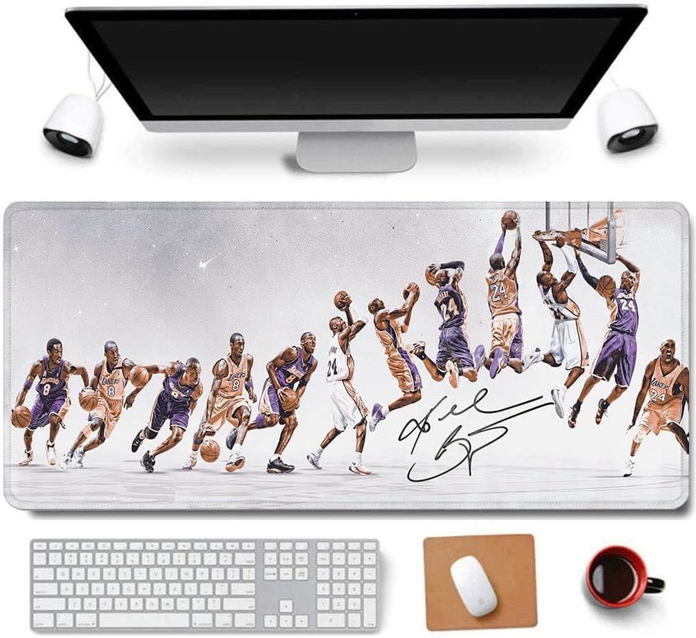 31.5x11.8 Inch Cool Legend Black Mamba Kobe Non-Slip Rubber Extended Large Gaming Mouse Pad with Stitched Edges Computer Keyboard Mouse Mat PC Accessories XL