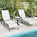 Giantex Set of 2 Patio Lounge Chair, Outdoor Chaise Lounge with 5 Adjustable Backrest, Sturdy Steel Frame, Sunbathing Recliner, Beach Chair, Tanning Chair for Outside, Yard, Balcony, Pool Chairs, Grey
