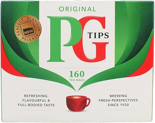 Pg Tips Bolsas de té, 160 bolsas de 3 paquetes - 480 bolsitas de té en total.