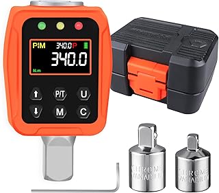ATsafepro Chave Dinamométrica Digital Adaptador 1/2 17-340 Nm, ±2% Precisão Dinamómetro com Ecrã LCD a Cores e Buzina, Adaptadores 1/4 e 3/8, chave dinamométrica bicicleta para Bicicleta, Moto