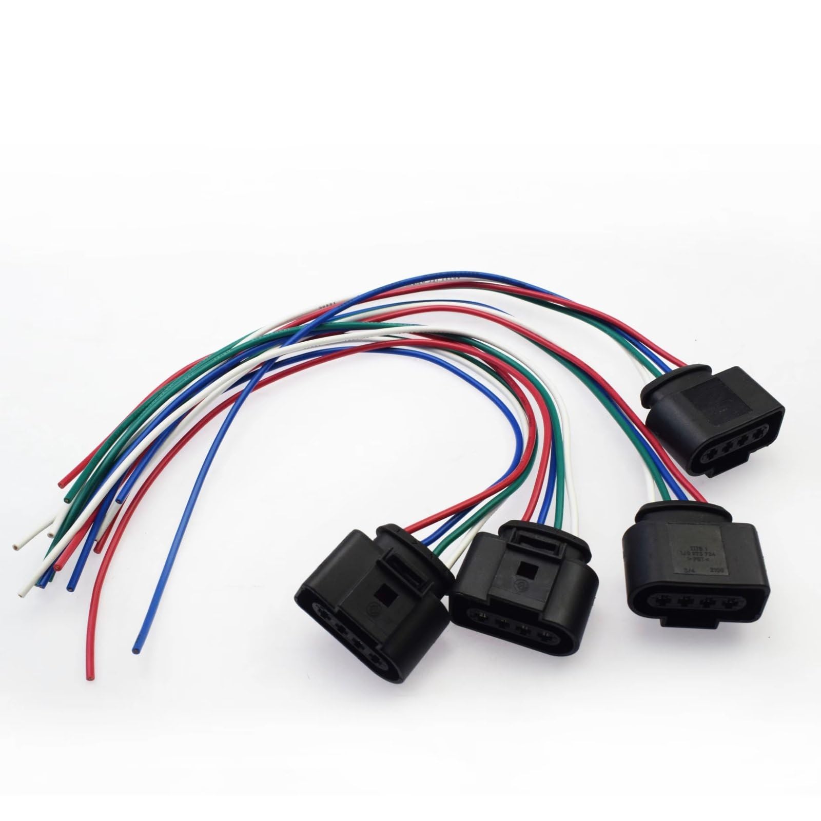 Kfz-Stecker für A3 Quattro 2.0T 2005-2014 und A8 4.2L 2004-2012, 6 Stück Zündspulenstecker-Kabelbaumstecker, Autoteile 4B0973724 (mit Kabeln)