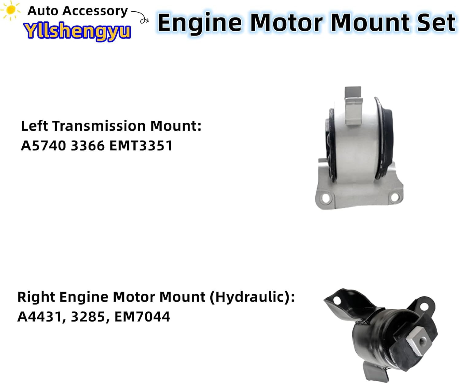 3-Piece Engine Motor Mount Kit - Compatible with Fusion 2010 2011 2012 & Mercury Milan 2010 2011 L4 2.5L Automatic Transmission - Direct Replacement for A5556, A5740, 3285, 3216, 3366