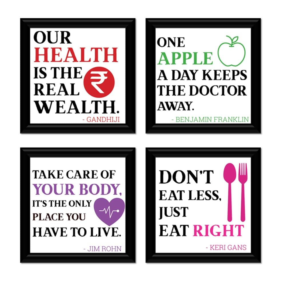 Image of JABSY Doctor Hospital Health Facts Medical Physiotherapy Dentist Wall Decor Poster Framed Gift (7 Inch Square Frame - Set of 4) (Hospital S024)