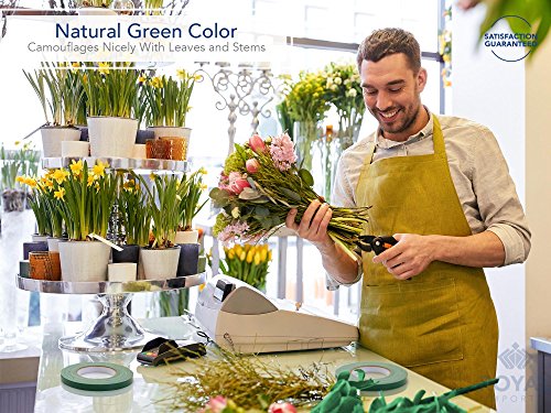 Royal Imports Floral Tape Green, Flower Wrap Adhesive Waterproof Tape For Bouquets 0.5" (60 Yd/180 Ft) - 1 Roll #TOP4